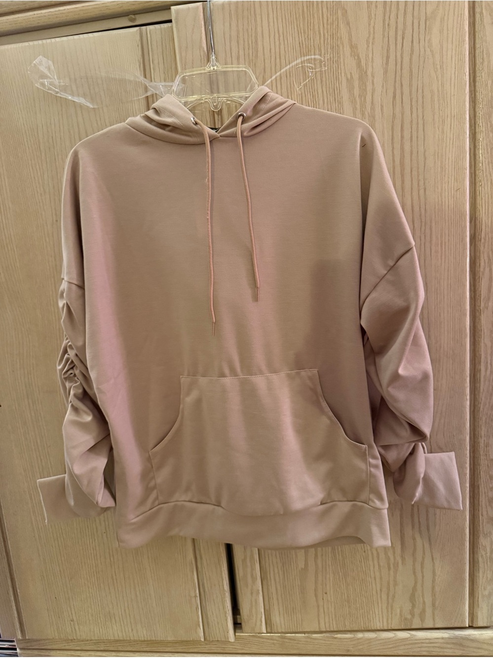 Women's Hooded Pullover Sweatshirt in beige